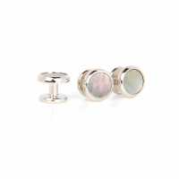 E-2 Formal Cuff & Stud Set Black Mother Of Pearl Shell Silver Round[Formal Accessories] Yamamoto(EXCY) Additional Images