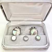E-2 Formal Cuff & Stud Set Black Mother Of Pearl Shell Silver Round[Formal Accessories] Yamamoto(EXCY) Additional Images