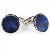 E-4-C Color Coating Shell Cufflinks Navy Blue