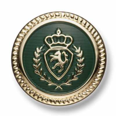 EX267 Made In Japan Metal Buttons For Suits And Jackets, Gold/green