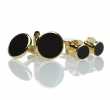 F-1 Formal Cufflinks & Stud Set Onyx Gold Round