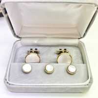 F-3 Formal Cufflinks And Studs Set, Mother Of Pearl Shell, Gold Round[Formal Accessories] Yamamoto(EXCY) Sub Photo