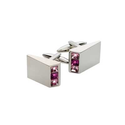 L-1 Triangle Cufflinks Silver & Pink