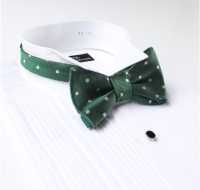 MT-601 Japanese Silk Hand-tied Bow Tie, Green Polka Dot[Formal Accessories] Yamamoto(EXCY) Additional Images