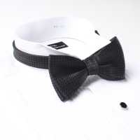 MT-986 Domestic Silk Hand-knot Bow Tie Moss Stitch Pattern Black[Formal Accessories] Yamamoto(EXCY) Sub Photo