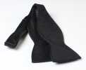 MT-986 Domestic Silk Hand-knot Bow Tie Moss Stitch Pattern Black