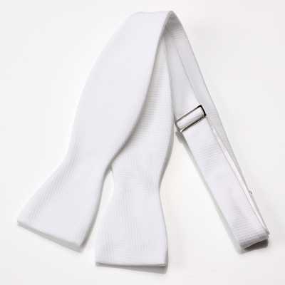 MT-W White Cotton Pique Self-Tie Bow Tie