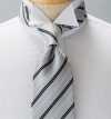 NE-29 Made In Japan Formal Tie Silver Stripe