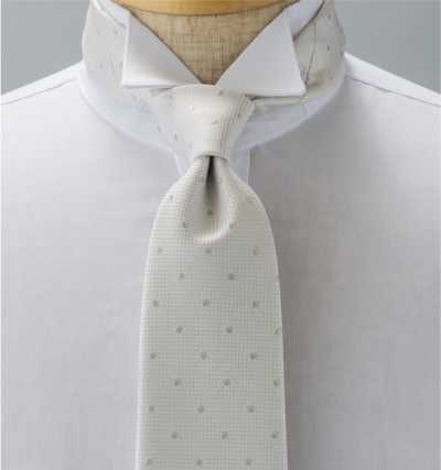 NE-38 Made In Japan Formal Necktie, Dot, Off-White