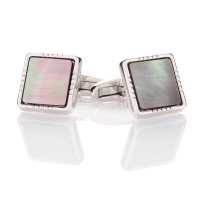 P-2 Pure Silver Formal Cufflinks And Studs Set, Mother Of Pearl Shell Silver Square Type[Formal Accessories] Yamamoto(EXCY) Sub Photo