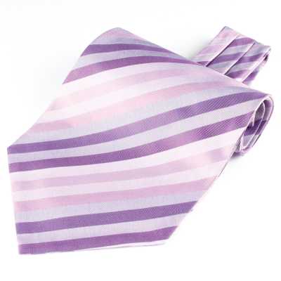 RAS-07 Ascot Tie Made With Ring Heart Fabric, Purple Multi-Stripe