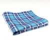 RCF-03 Made In The UK Ringhart Textile Used Plaid Green / Blue Pocket Square