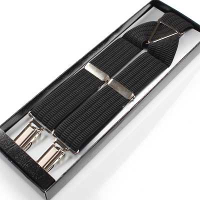 SR-102 Made In Japan Suspenders, Clip-On X-Style, Black