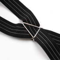 SR-103 Japanese Suspenders Brace Clip Type X Type Striped Black[Formal Accessories] Yamamoto(EXCY) Sub Photo