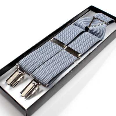 SR-104 Japanese-made Suspenders, Clip-on X-type, Gray