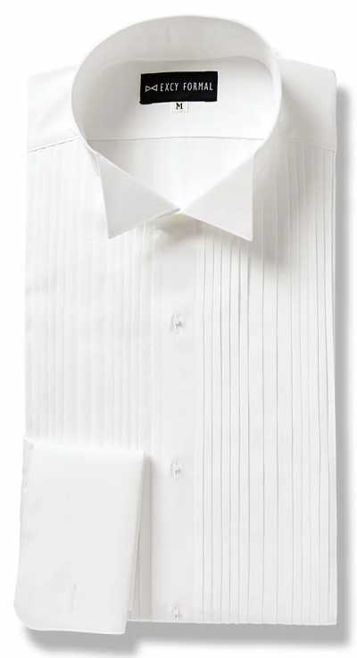 ST-102 Wing-collar Alternating-pleat Dress Shirt