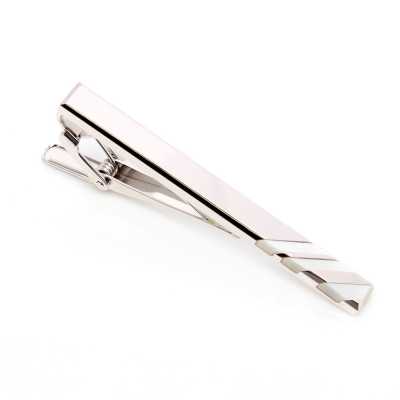 TB-3 Made In Japan Tie Bar Regimental White White Mother-of-Pearl