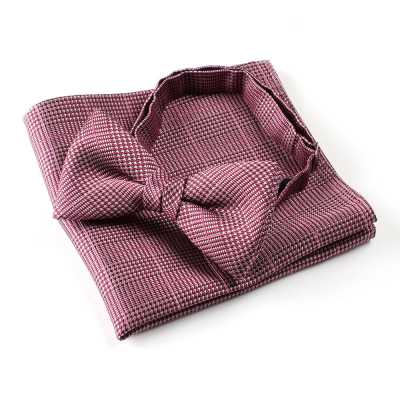 VBF-17 Bow Tie Made With VANNERS Fabric, Glen Check Pattern, Maroon