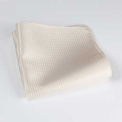 VCF-11 Pocket Square Made With VANNERS Fabric, Houndstooth Pattern, Champagne Gold