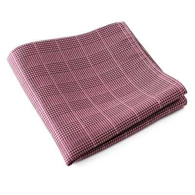 VCF-17 Pocket Square Using VANNERS Fabric, Glen Check Pattern, Maroon