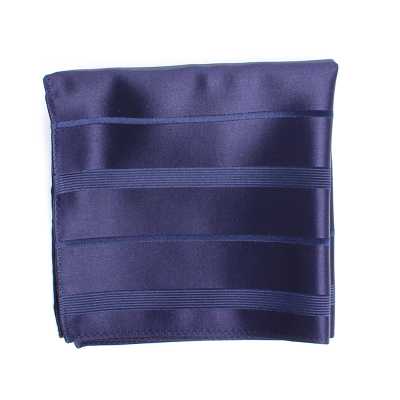 VCF-20 Pocket Square Made With VANNERS Fabric, Striped, Navy Blue