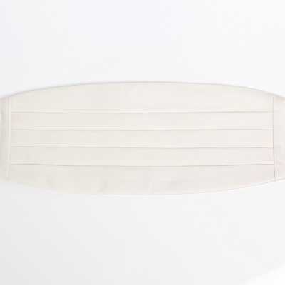 VCM-06 Cummerbund Made With VENNERS Silk Fabric, White Twill