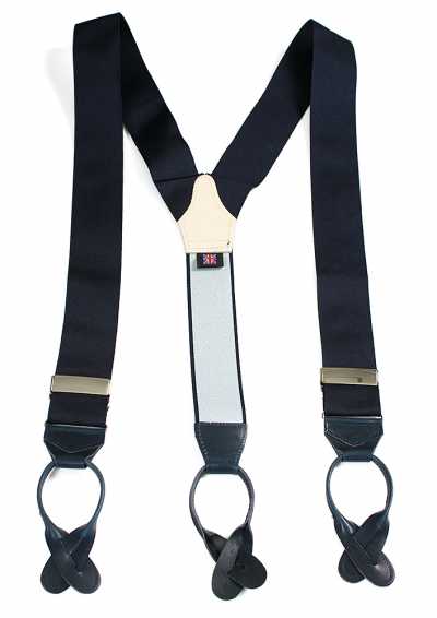 AT-40MB Albert Thurston Suspenders Midnight Blue 40mm Rigid (Ribbon)