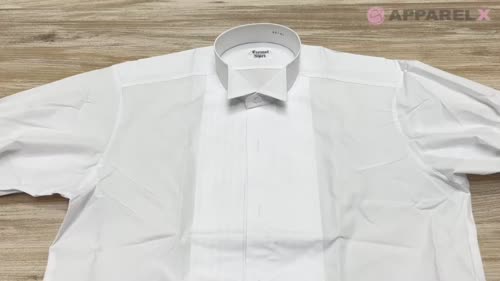White french cuff poplin cotton eyelet collar Shirt with pocket