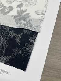 OYY0210 Linen Ramie Manganese Kasuri Garden Flower Pattern[Textile / Fabric] Oharayaseni Sub Photo
