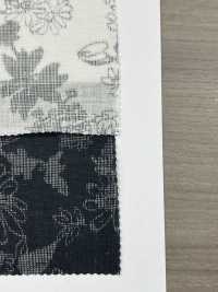 OYY0210 Linen Ramie Manganese Kasuri Garden Flower Pattern[Textile / Fabric] Oharayaseni Sub Photo